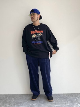 「アイテム（アクセサリー）」を使った、堀井圭さん（メンズ・172cm・30代）の秋コーディネート
