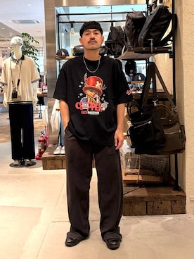 「niko and...（ニコアンド）のアイテム（アクセサリー）」を使った、堀井圭さん（メンズ・172cm）の春コーディネート