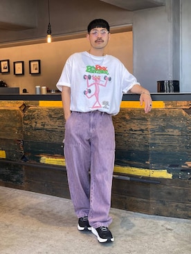 「アイテム（デニムパンツ）」を使った、堀井圭さん（メンズ・172cm・30代）の夏コーディネート