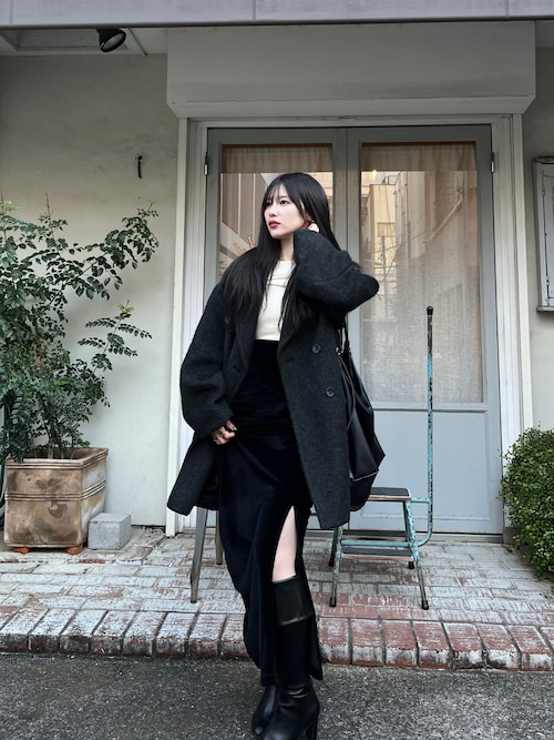 Happy John（ハッピージョン）の「wool blend shaggy cocoon p