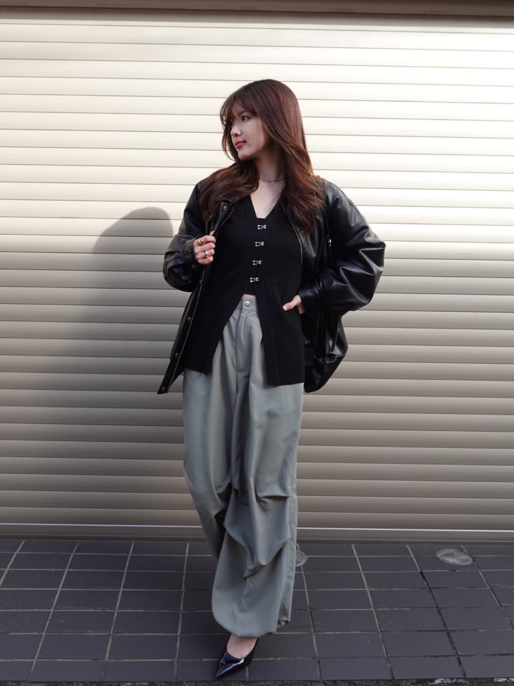 SENEE（セニー）の「front hook v neck cardigan（フロント