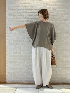 「studio CLIP（スタディオクリップ）のアイテム（トップス）」を使った、Rieさん（レディース・168cm）の春コーディネート