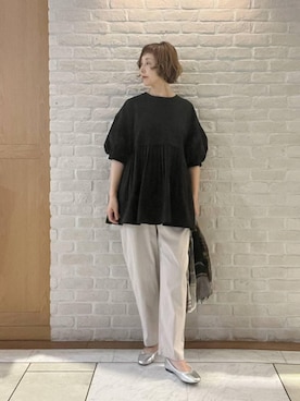 「studio CLIP（スタディオクリップ）のアイテム（パンツ）」を使った、Rieさん（レディース・168cm）の春コーディネート