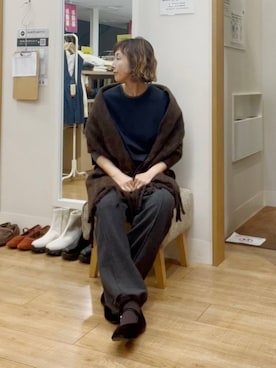 「アイテム（チュニック）」を使った、Rieさん（レディース・168cm・40代）の秋コーディネート