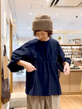 「アイテム（帽子）」を使った、Rieさん（レディース・168cm・40代）の冬コーディネート