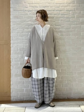 「studio CLIP（スタディオクリップ）のアイテム（パンツ）」を使った、Rieさん（レディース・168cm）の春コーディネート