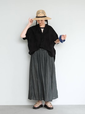 「アイテム（ハット、その他）」を使った、Rieさん（レディース・168cm）の夏コーディネート