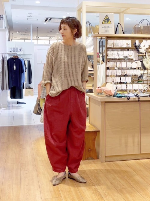 スタディオクリップ コットンリネンサスペンダー付きバルーン