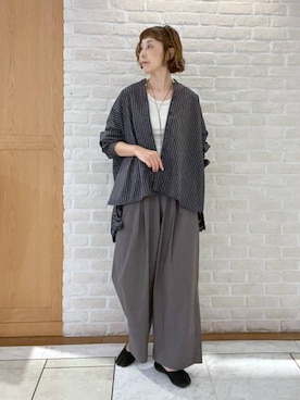 「studio CLIP（スタディオクリップ）のアイテム（その他パンツ）」を使った、Rieさん（レディース・168cm）の秋コーディネート