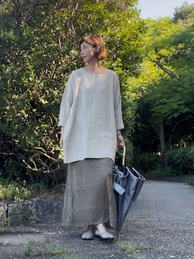 「アイテム（スカート）」を使った、Rieさん（レディース・168cm・40代）の夏コーディネート