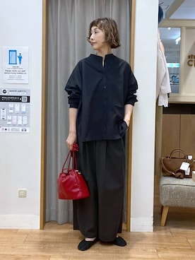 「studio CLIP（スタディオクリップ）のアイテム（その他パンツ）」を使った、Rieさん（レディース・168cm）の秋コーディネート