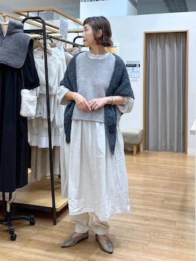 「アイテム（ワンピース/ドレス）」を使った、Rieさん（レディース・168cm・40代）の秋コーディネート
