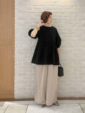 「studio CLIP（スタディオクリップ）のアイテム（パンツ）」を使った、Rieさん（レディース・168cm）の春コーディネート