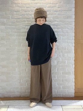 「アイテム（帽子）」を使った、Rieさん（レディース・168cm・40代）の秋コーディネート