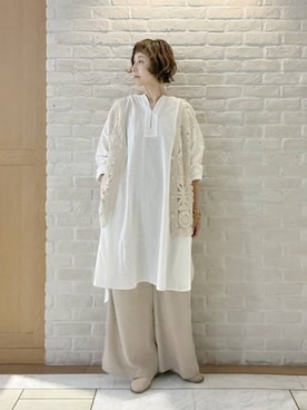 「studio CLIP（スタディオクリップ）のアイテム（パンツ）」を使った、Rieさん（レディース・168cm）の春コーディネート