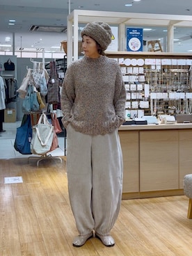 「アイテム（帽子）」を使った、Rieさん（レディース・168cm・40代）の冬コーディネート