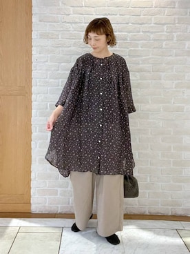 「studio CLIP（スタディオクリップ）のアイテム（その他パンツ）」を使った、Rieさん（レディース・168cm）の秋コーディネート