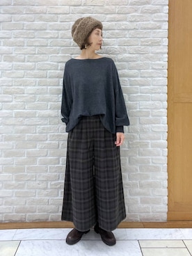 「アイテム（帽子）」を使った、Rieさん（レディース・168cm・40代）の秋コーディネート