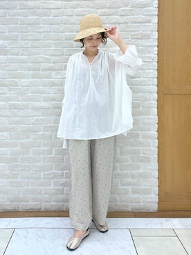 「アイテム（帽子）」を使った、Rieさん（レディース・168cm・40代）の夏コーディネート