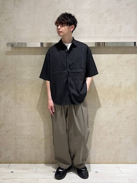 「RAGEBLUE（レイジブルー）のSummer Cocoon Easy Pants/サマーコクーンイージーパンツ（スラックス、ベージュ系）」を使った、nr1218さん（メンズ）の春コーディネート
