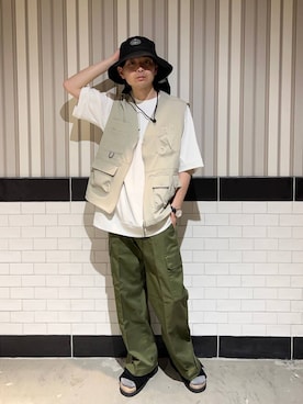 「POLeR（ポーラー）のアイテム（ハット）」を使った、nr1218さん（メンズ・167cm）の夏コーディネート