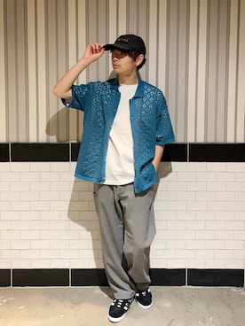 「RAGEBLUE（レイジブルー）のアイテム（スニーカー）」を使った、nr1218さん（メンズ・167cm）の夏コーディネート