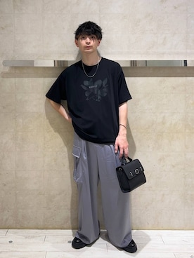 「RAGEBLUE（レイジブルー）のLAYERED MESH T-SHIRTS/メッシュレイヤードＴシャツ（Tシャツ/カットソー、ブラック系）」を使った、nr1218さん（メンズ）の夏コーディネート
