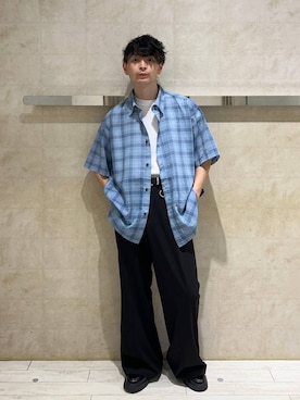 「RAGEBLUE（レイジブルー）のウェスタンチップベルト（ベルト、シルバー系）」を使った、nr1218さん（メンズ）の夏コーディネート