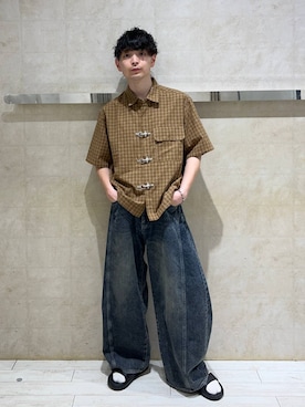 「RAGEBLUE（レイジブルー）の【DANNER/ダナー】MIZUGUMO SS/スライドサンダル（サンダル、ブラック系）」を使った、nr1218さん（メンズ）の夏コーディネート