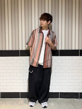 「RAGEBLUE（レイジブルー）のアイテム（スニーカー）」を使った、nr1218さん（メンズ・167cm）の夏コーディネート