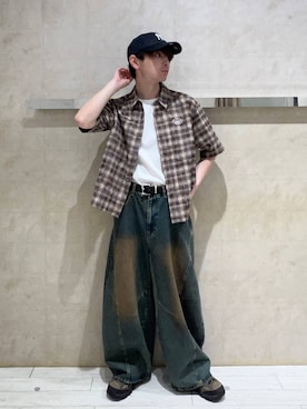 「RAGEBLUE（レイジブルー）の【NIKE/ナイキ】Club UO CAP（キャップ、ブラック系）」を使った、nr1218さん（メンズ）の春コーディネート
