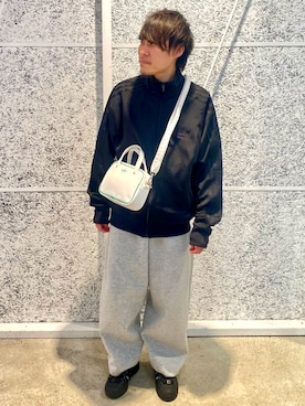 「アイテム（ジャージ）」を使った、YIさん（メンズ・160cm）の夏コーディネート
