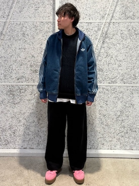 「アイテム（ジャージ）」を使った、YIさん（メンズ・160cm）の冬コーディネート