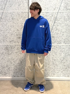 「アイテム（パーカー）」を使った、YIさん（メンズ・160cm）の夏コーディネート