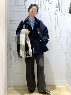 「アイテム（ストール/ショール）」を使った、タケさん（レディース・168cm）の秋コーディネート