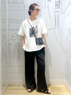 「ROPE' PICNIC（ロペピクニック）のアジャスタースピンドルスニーカーサンダル/リンクコーデ（サンダル）」を使った、タケさん（レディース・168cm・30代）の夏コーディネート