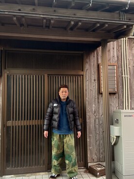 「今日のコスメと服」｜「アイテム（ダウンジャケット/コート）」を使った、usichan0225さん（メンズ・165cm）の冬コーディネート