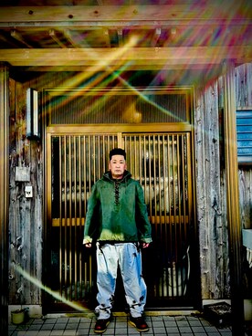 「古着好きな人と繋がりたい」｜「アイテム（ミリタリージャケット）」を使った、usichan0225さん（メンズ・165cm）の春コーディネート