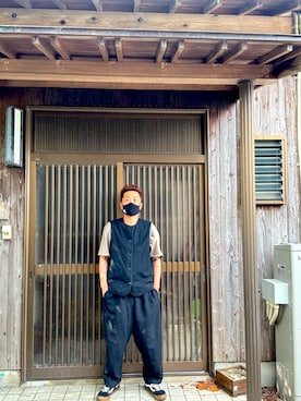 「Yohji Yamamoto（ヨウジヤマモト）のアイテム（パンツ）」を使った、usichan0225さん（メンズ・165cm）の夏コーディネート