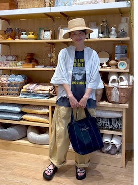 「アイテム（トートバッグ）」を使った、ともちんさん（レディース・153cm・40代）の夏コーディネート