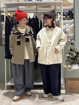 「アイテム（ニットキャップ/ビーニー）」を使った、ともちんさん（レディース・153cm・40代）の秋コーディネート