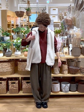 「アイテム（モカシン/デッキシューズ）」を使った、ともちんさん（レディース・153cm・40代）の秋コーディネート