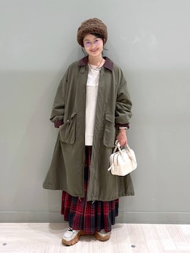 「アイテム（モッズコート）」を使った、ともちんさん（レディース・153cm）の秋コーディネート