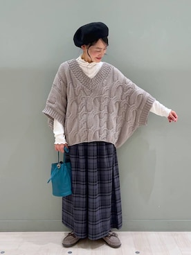 「アイテム（帽子）」を使った、ともちんさん（レディース・153cm・40代）の秋コーディネート