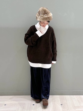 「アイテム（シャツ/ブラウス）」を使った、ともちんさん（レディース・153cm・40代）の冬コーディネート