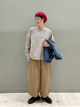 「studio CLIP（スタディオクリップ）の軽量ソフトローファー（ローファー、ブラック系）」を使った、ともちんさん（レディース・153cm）の秋コーディネート