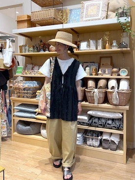 「アイテム（帽子）」を使った、ともちんさん（レディース・153cm・40代）の夏コーディネート