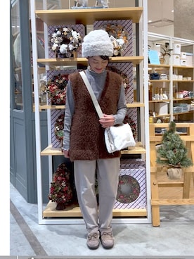 「アイテム（モカシン/デッキシューズ）」を使った、ともちんさん（レディース・153cm）の秋コーディネート