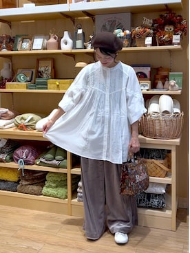 「アイテム（ハンチング/ベレー帽）」を使った、ともちんさん（レディース・153cm）の秋コーディネート