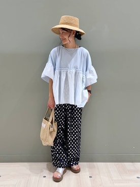 「アイテム（トートバッグ）」を使った、ともちんさん（レディース・153cm・40代）の夏コーディネート